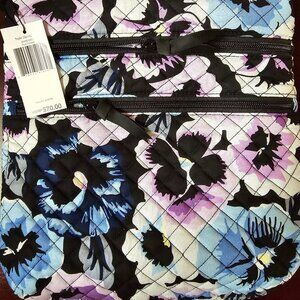 Vera Bradley Triple Zip Hipster Crossbody Bag in Plum Pansies NWT
